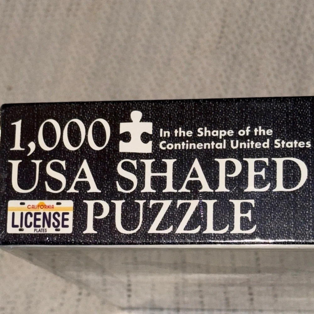 TDC Puzzles USA Shaped License Plate 1000 Piece Jigsaw Puzzle Americana 31 Inch